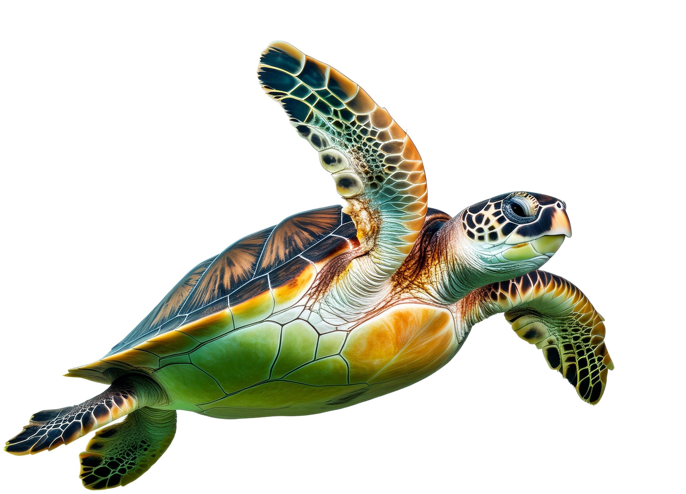 Sea turtle swimming